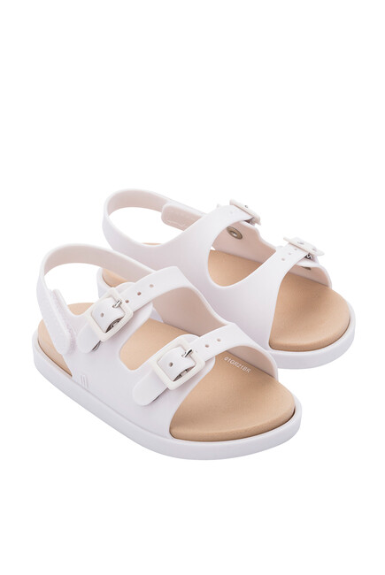 Kids White Wide Sandals